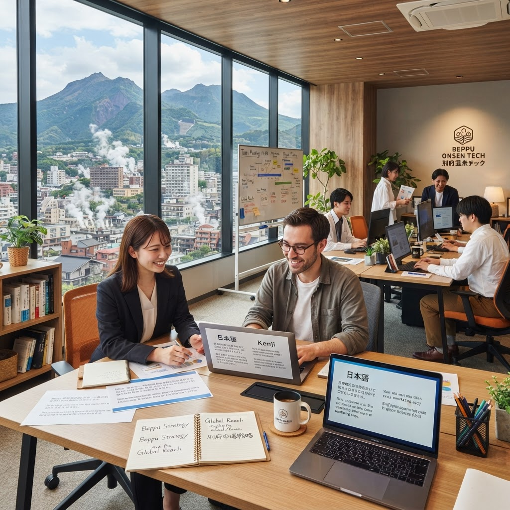 MOCHIRON office in Beppu, Oita — bilingual team providing English web design services in Japan